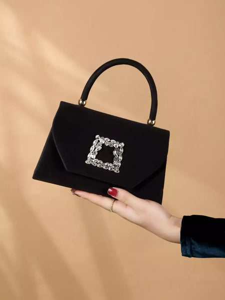 Espumante Velvet Evening Clutch Bag, Glitter Bling, brilhante, glamouroso, requintado, elegante, elegante, 1Pc
