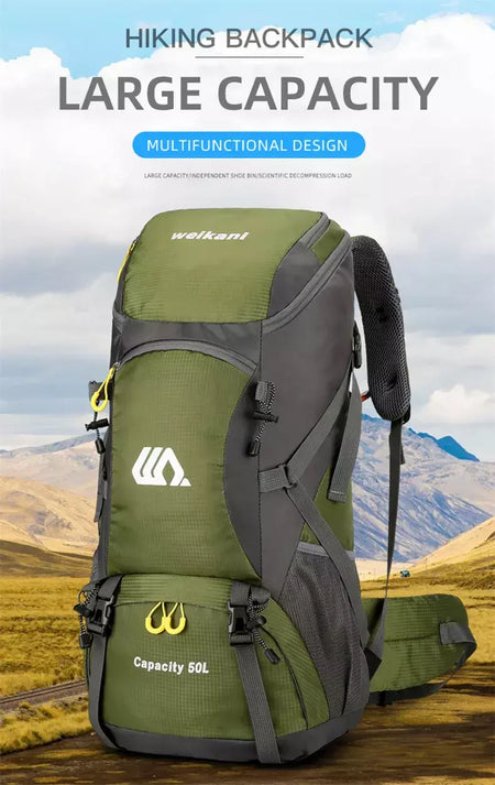 50l mochila de viagem acampamento dos homens grande caminhadas saco turista à prova dwaterproof água esportes ao ar livre escalada montanhismo saco bagagem