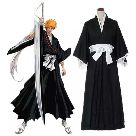 Bleach Kuchiki Rukia Cosplay Trajes Kurosaki Ichigo Die Pa Soul Society Shinigami Kimono Roupa Completa Mil Anos Guerra Sanguínea
