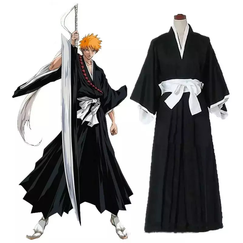 Bleach Kuchiki Rukia Cosplay Trajes Kurosaki Ichigo Die Pa Soul Society Shinigami Kimono Roupa Completa Mil Anos Guerra Sanguínea