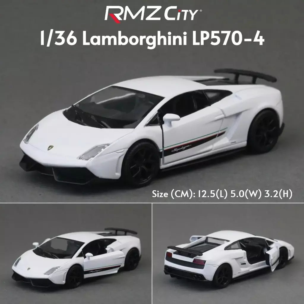 1/36 lamborghini super esporte modelo de carro de brinquedo para crianças rmz city diecast metal miniatura puxar para trás coleção presente criança meninos
