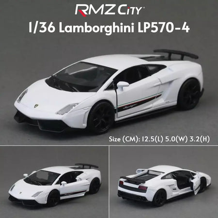 1/36 lamborghini super esporte modelo de carro de brinquedo para crianças rmz city diecast metal miniatura puxar para trás coleção presente criança meninos