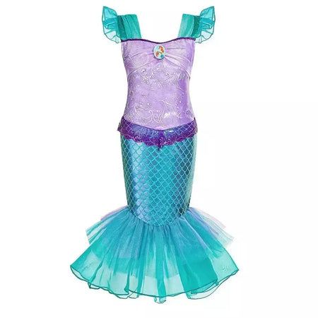 Sereia vestido de festa de aniversário verão menina sereia traje carnaval anime cosplay outfits 2-10 anos crianças fantasia disfarce vestido de baile