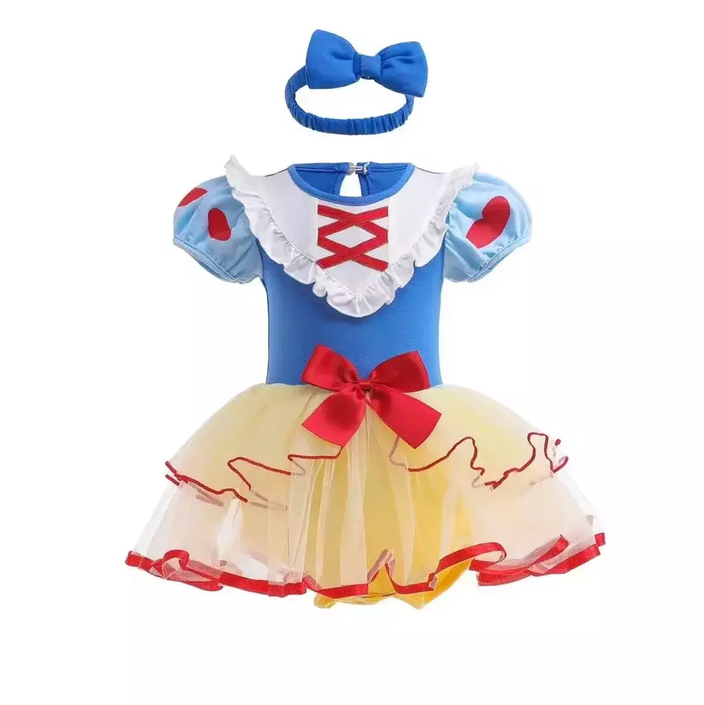 Baby Romper TUTU Vestido Com Headband Infantil Baby Princess Girl Roupas Tamanho 3-18M Cute Design Baby Dress Party Trajes