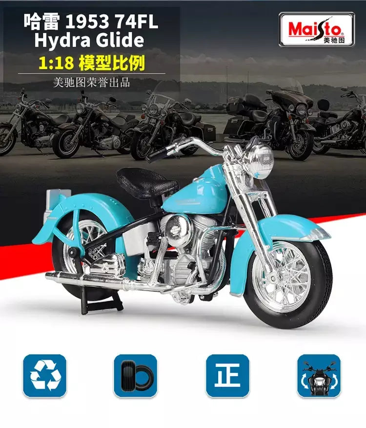 Maisto 1:18 harley davidson 74fl hydra glide liga modelo da motocicleta simulação diecast metal brinquedo motocicleta modelo crianças presentes