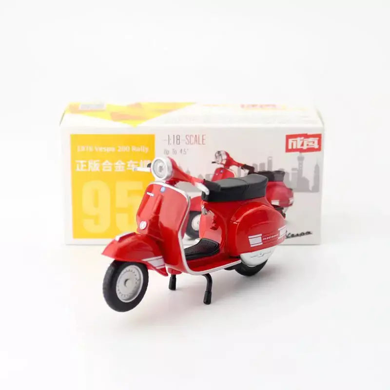 Motocicleta liga e plástico modelo brinquedo, Caipo GSX-R1000 YZF-R1 Vespa 200, 1:18