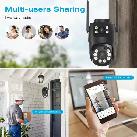 BELIA 4K 8MP Câmera de vigilância WiFi, zoom digital 4X, câmera IP PTZ ONVIF lente dupla, detecção humana AI, segurança externa ICSEE