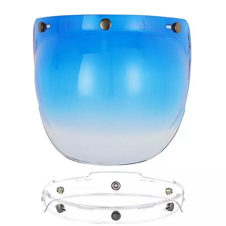 Capacete de motocicleta bolha escudo viseira anti-nevoeiro proteção uv lente hd para capacete retro rosto aberto meio capacete bolha óculos lente