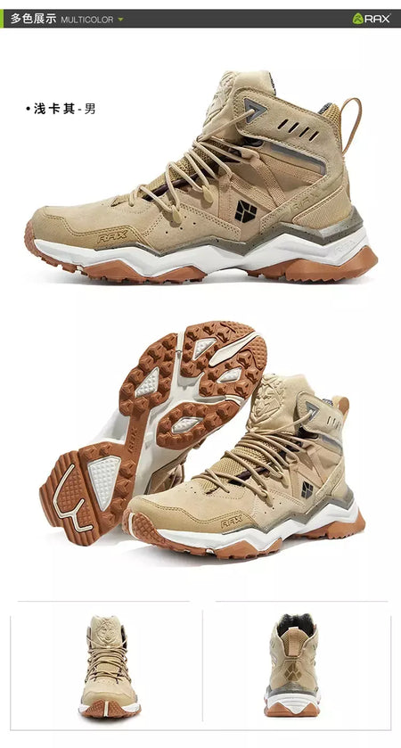Rax à prova dwaterproof água caminhadas sapatos homens inverno ao ar livre tênis para homens botas de neve de pelúcia montanha botas de neve turismo ao ar livre sapato de corrida