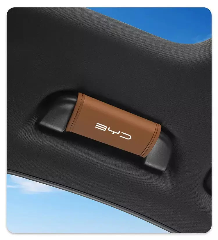 2 pçs carro anti deslizamento puxar luva interior do carro alça de couro protetor capa para byd tang s7 g3 m6 f3 atto 3 e6 qing yuan canção f3r