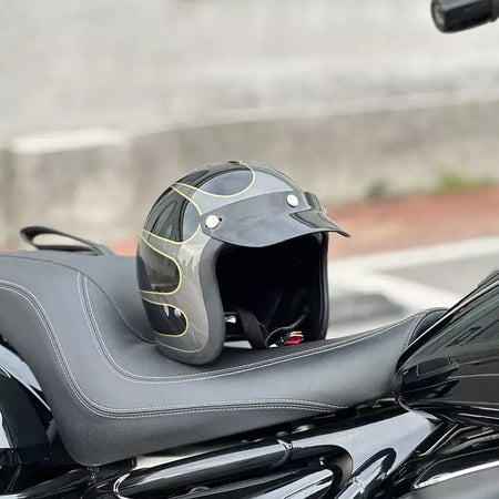 Genuíno vintage tt & cocascos fibra de vidro capacete da motocicleta retro scooter equitação rosto aberto 3/4 jet casco moto capacete dot aprovado