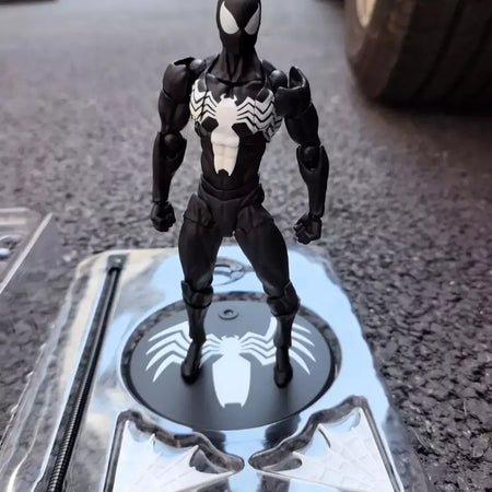 Novos brinquedos bagunça figura do homem-aranha terno preto vizinho simbionte messto brinquedos escarlate vizinho figura de ação ct brinquedos preto vermelho homem aranha