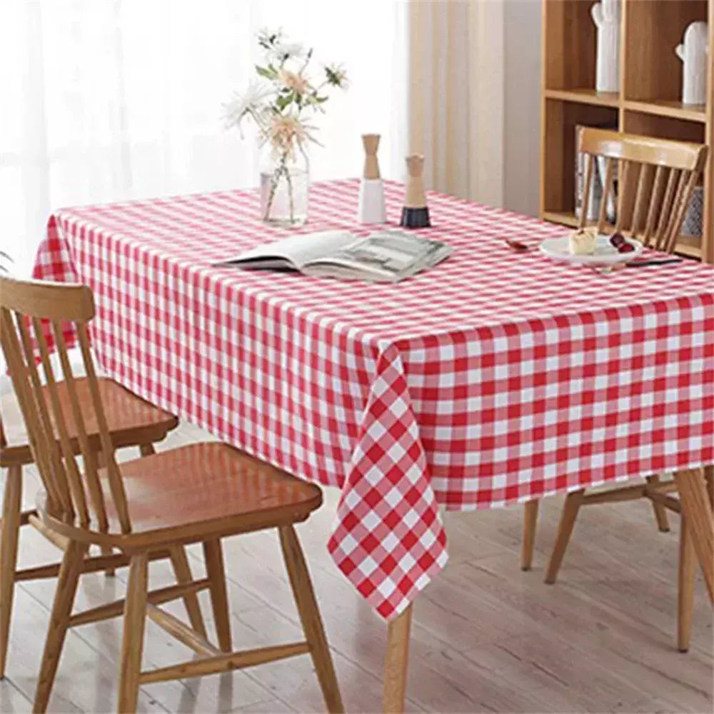 Toalha De Mesa Impermeável De Xadrez Vermelho, Home Dining Coffee Table Cover, Decoração De Festa De Casamento, Piquenique Interior e Exterior