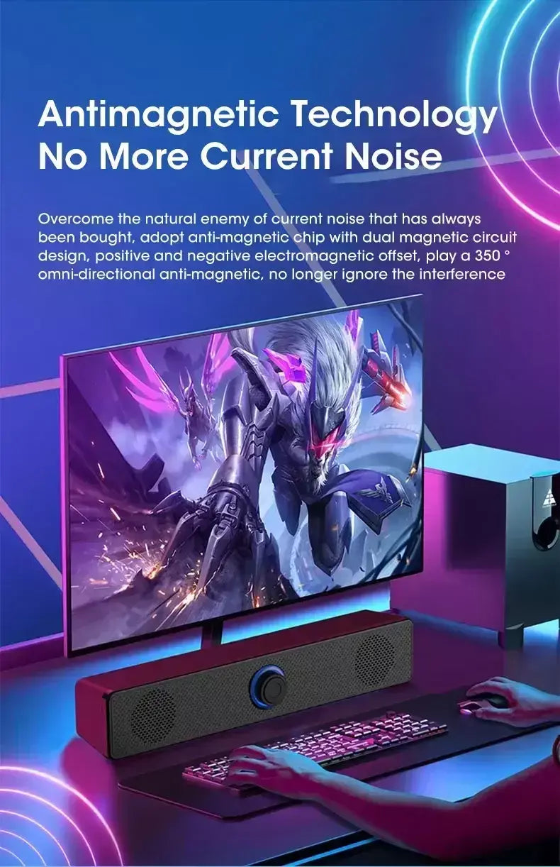 Bluetooth 4d surround alto-falante sistema de som de cinema em casa computador soundbar tv subwoofer com fio estéreo graves fortes para festa em casa