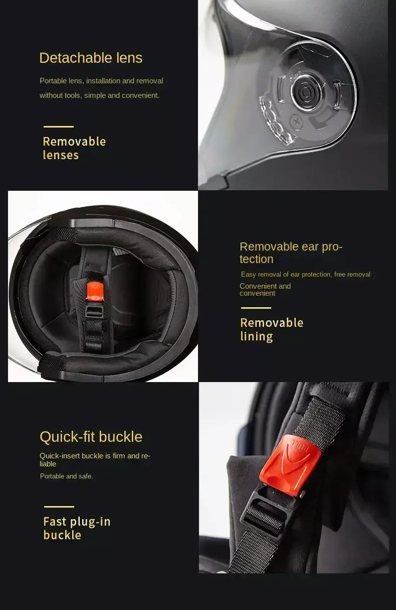 Capacete de motocicleta masculino e feminino quatro estações capacete para motocicleta cascos para moto lente dupla