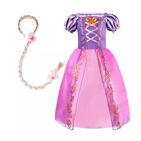 Crianças rapunzel vestido crianças festa emaranhado traje meninas verão aniversário fantasia cosplay carnaval roupas de halloween 3-8 anos