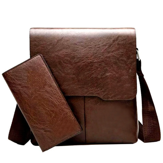Bolsa crossbody casual de couro macio, Bolsa de ombro simples com a mesma carteira, Tablet de 10 "grande capacidade
