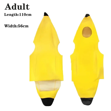 Criança/adulto unissex divertido conjunto de banana amarelo traje luz halloween fruta fantasia festa feriado dança vestido traje