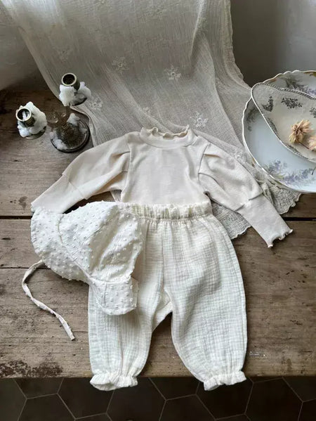 Calças de bebê de algodão orgânico recém-nascidos outono primavera verão inverno bonito impressão macia musselina roupas calças pantalons capris