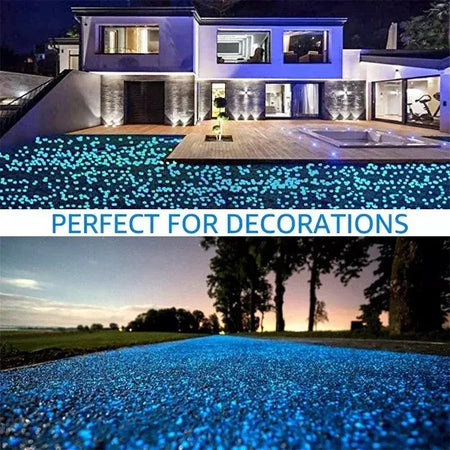1000 pçs areia luminosa brilho no escuro seixos pedra casa jardim caminho ao ar livre decoração do gramado tanque de peixes decoração do aquário 3-5mm