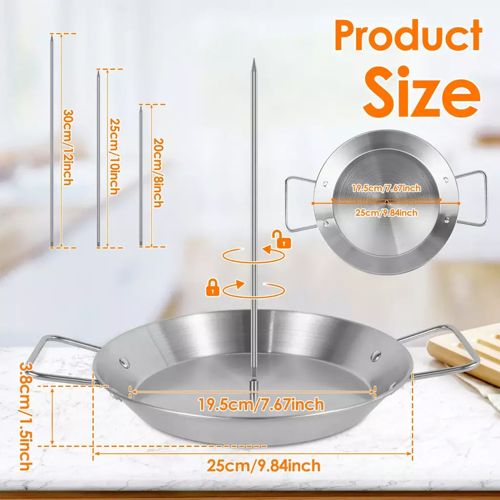 Espeto de carne vertical de aço inoxidável para churrasco grelha de espeto vertical com 3 pontas de reposição para churrasco espeto vertical grelha rack