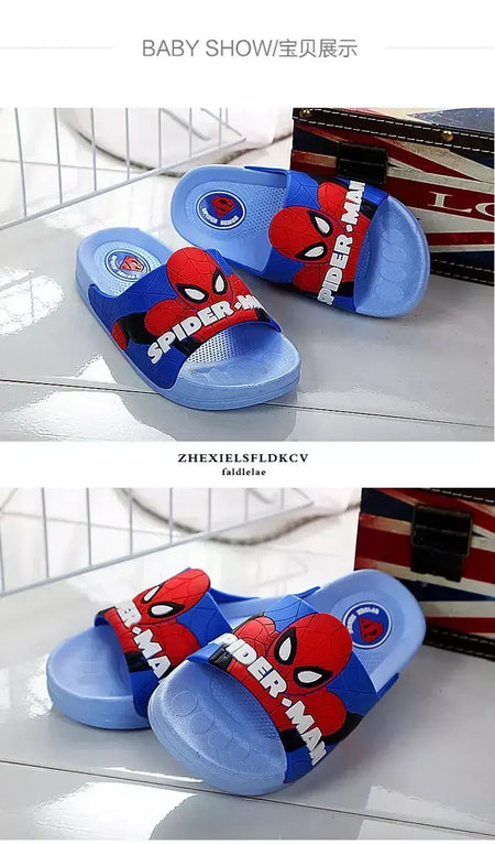 Disney crianças casa chinelos crianças dos desenhos animados spiderman meninos meninas sola macia sapatos antiderrapantes wearable em todas as estações