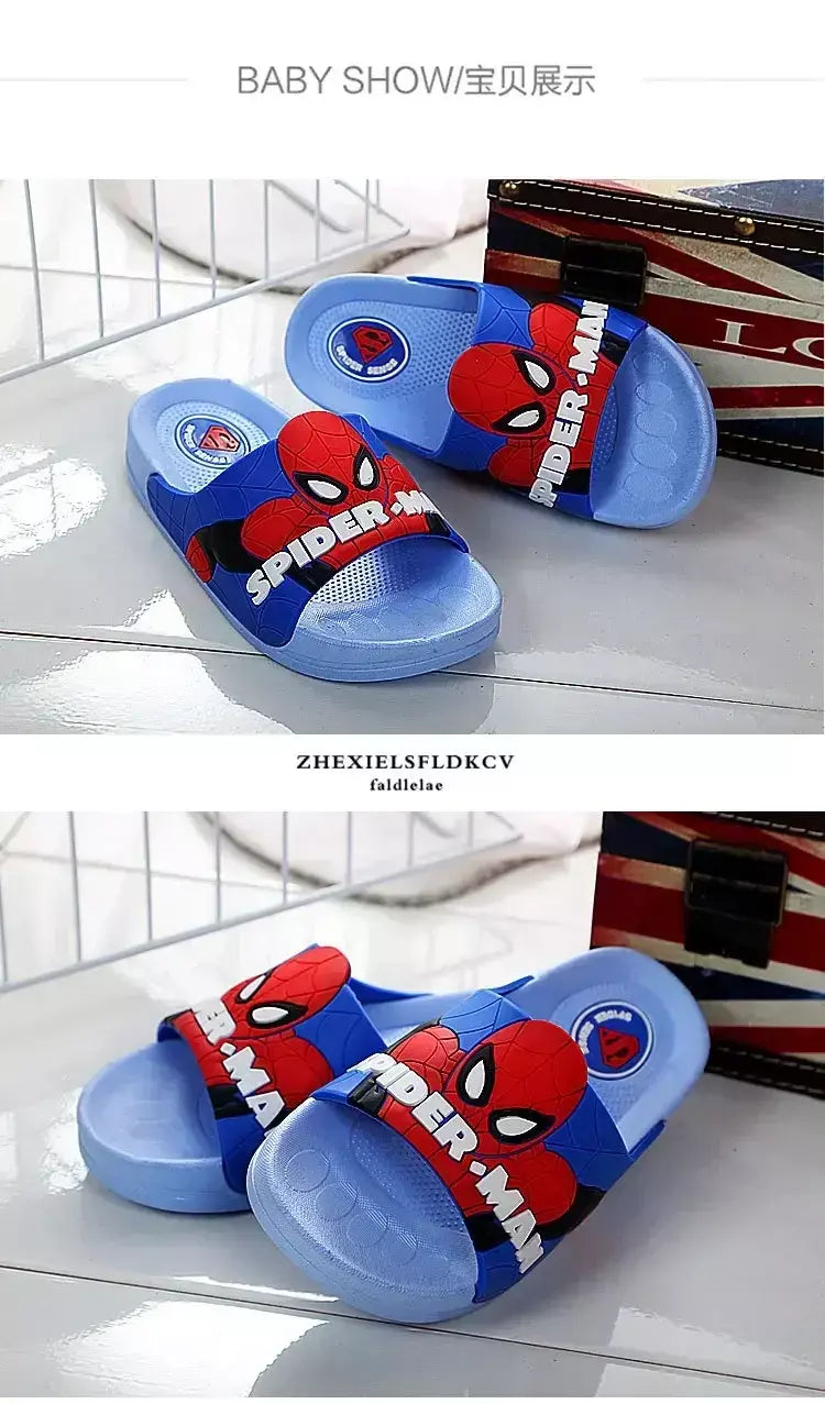 Disney crianças casa chinelos crianças dos desenhos animados spiderman meninos meninas sola macia sapatos antiderrapantes wearable em todas as estações