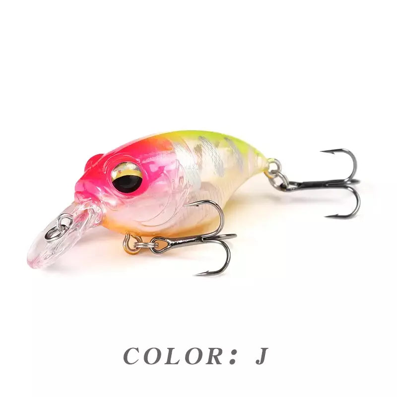 38mm 8g topwater mini crankbait isca de pesca flutuante wobbler isca dura artificial para pique walleye baixo plástico swimbait enfrentar