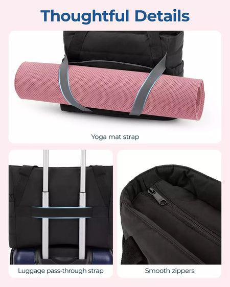 BAGSMART-Sacolas de ginástica esportiva para mulheres, bolsa de ombro de deslocamento, bolsa de bagagem de grande capacidade, lazer simples