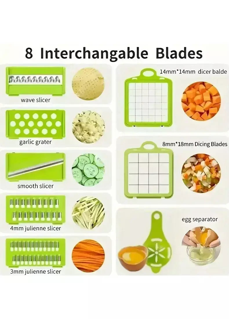 Cortador de vegetais multifuncional, ferramenta de cozinha, picador de alimentos 5 em 1 para tomate, cenoura, queijo, cebola, fatiador portátil, ralador