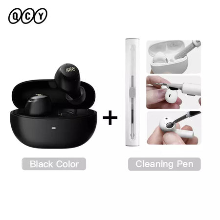QCY-HT07 ANC Fones De Ouvido Sem Fio, Auscultadores HiFi, Cancelamento de Ruído, Earbuds TWS, 6 Microfone, Chamada AI HD, Reprodução 32H, 40dB, Bluetooth 5.2