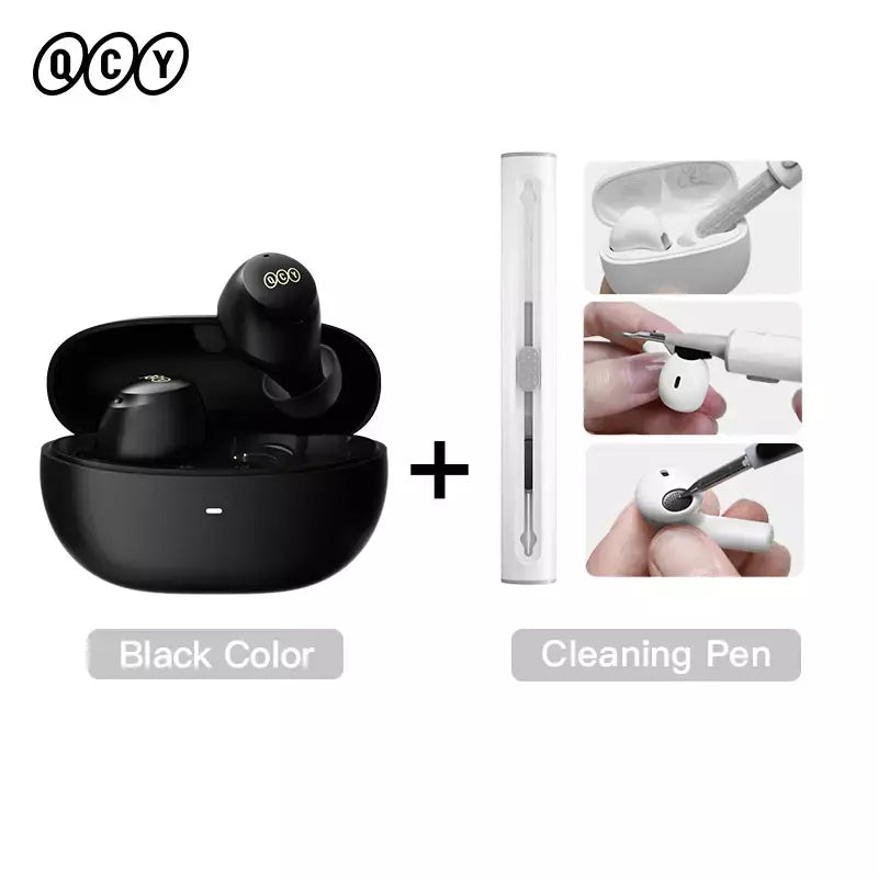 QCY-HT07 ANC Fones De Ouvido Sem Fio, Auscultadores HiFi, Cancelamento de Ruído, Earbuds TWS, 6 Microfone, Chamada AI HD, Reprodução 32H, 40dB, Bluetooth 5.2