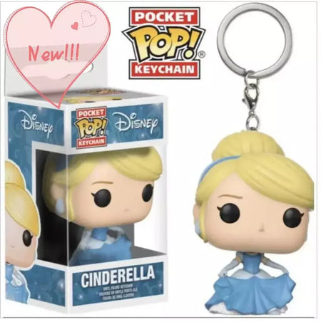 Novos chaveiros funko disney demona princesa bella ariel alice anna elsa bell jack sally ponto figura de ação brinquedos ornamentos