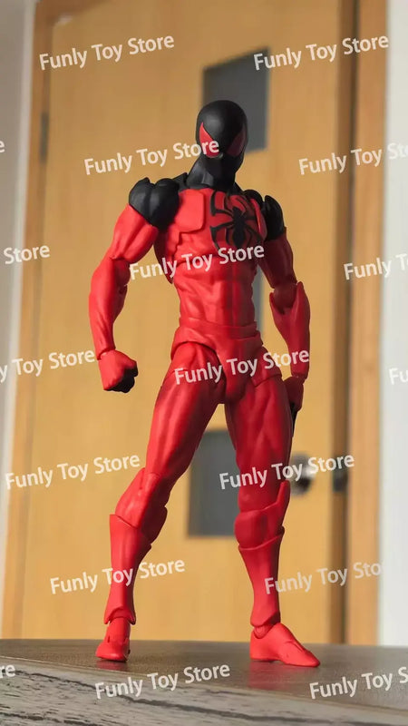 Em estoque brinquedos bagunça homem aranha symbiote spiderman messtoys scarlet aranha terno preto vizinho anime figura de ação presentes brinquedos