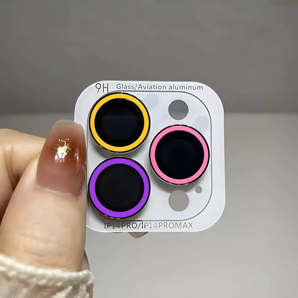 Película protetora de câmera de cerâmica luminosa, 2-3 peças para iphone 16 12 13 14 15 pro max 15 plus 13 12 mini anel de lente tampa brilhante de vidro