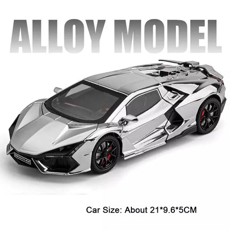 1:24 escala revuelto modelo em miniatura brinquedo carros esportivos liga diecast supercars som luz portas abertas puxar para trás para crianças presentes