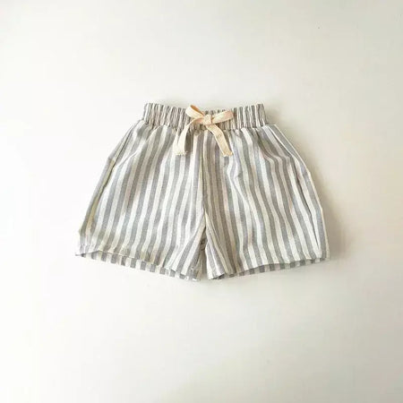 Primavera verão meninos listrado calças soltas bebê menina vintage casual linho algodão harlan calças crianças rendas-up calça crianças roupas