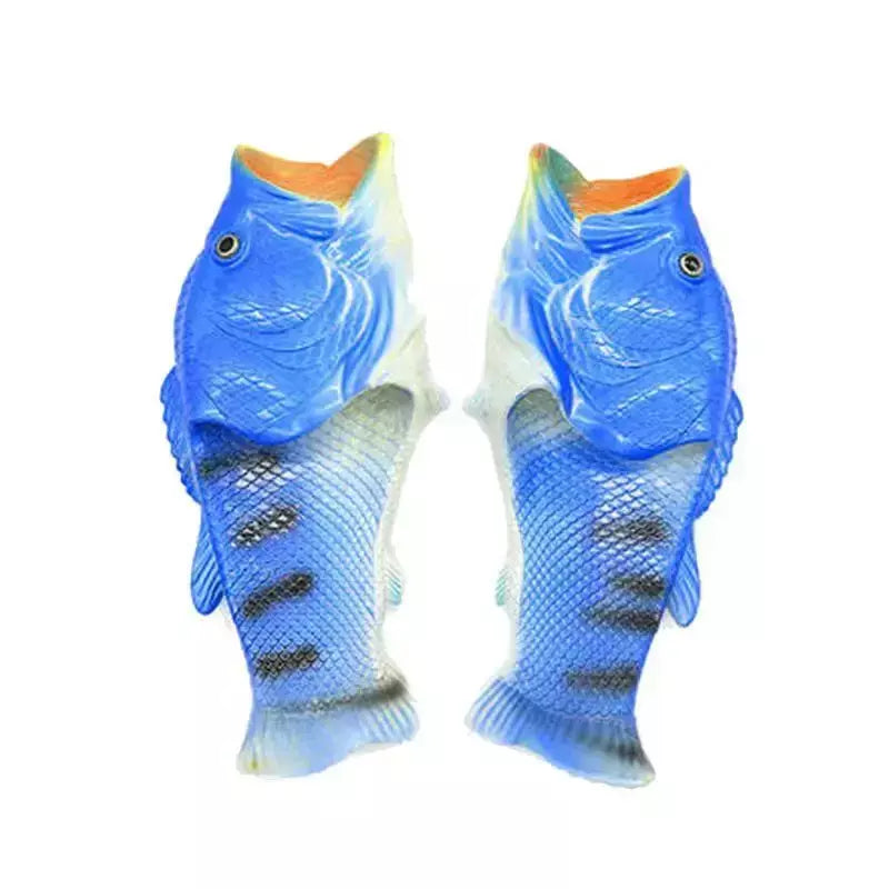 Família engraçado sapatos de peixe chinelos femininos tamanho grande 32-47 alta qualidade pvc meninas sapatos de verão chinelos de praia mulher slides