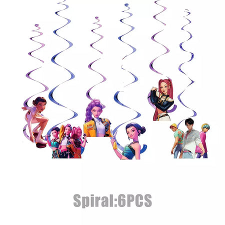 Conjunto de talheres para decoração de festa de aniversário, caçadores de demônios, copo, prato, guardanapo, banner, balão, meninas, coreano, kpop, anime, suprimentos de festa, decoração