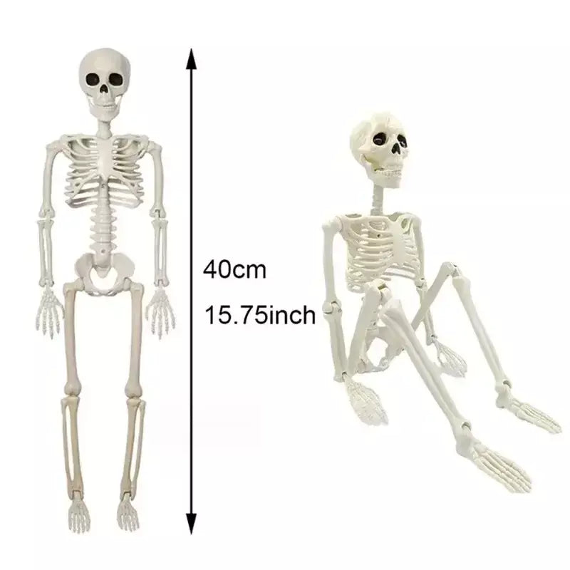 Esqueleto de forma humana de halloween de 40cm, esqueleto acessível, ossos de forma humana, decorações de herror de halloween, adereços de terror de casa assombrada