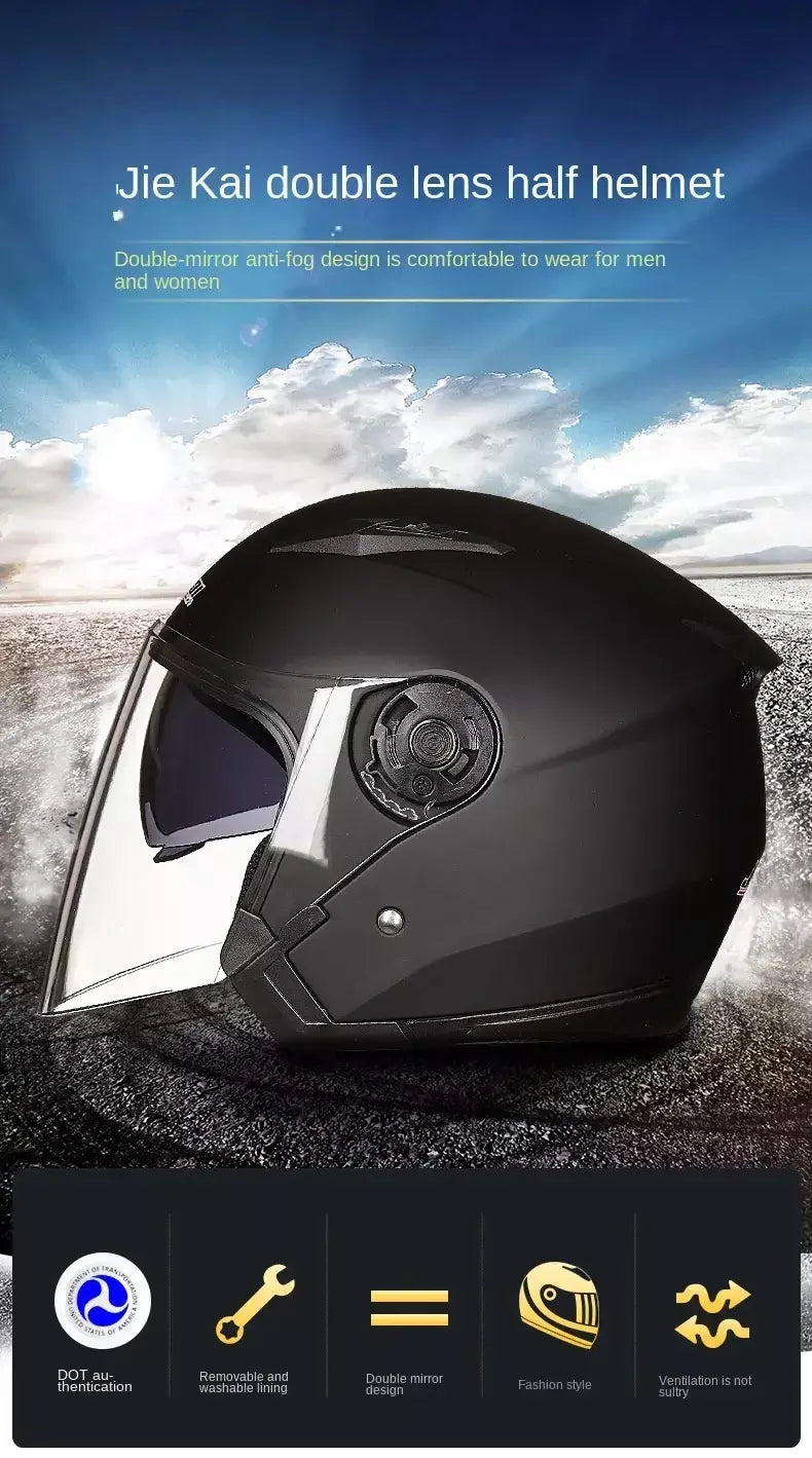 Capacete de motocicleta masculino e feminino quatro estações capacete para motocicleta cascos para moto lente dupla