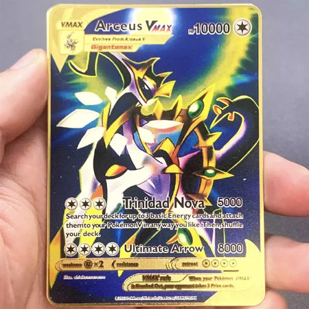999999 Pontos hp pokemon cartão de metal charizard ouro metal super cartões inglês cartão mewtwo vmax mega anime jogo coleção presentes