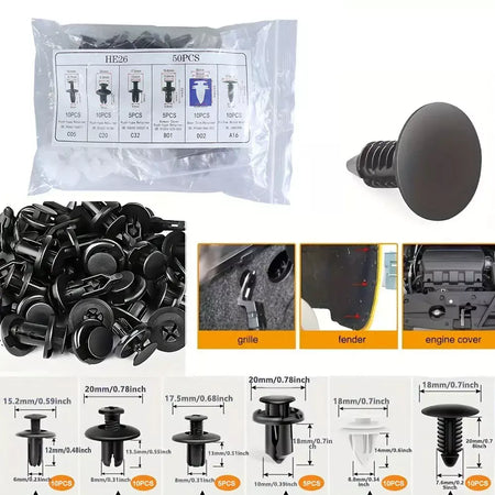 Clipe de fixação automática, corpo de carro misto, pino retentor, rebite, porta, guarnição, painel, kit de fixação, clipes de carro, caixa ou saco, embalagem