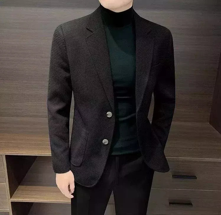 Blazer fino preto slim fit masculino, jaquetas masculinas, casaco de negócios, estilista de luxo, roupas de alta qualidade, novo, 2021