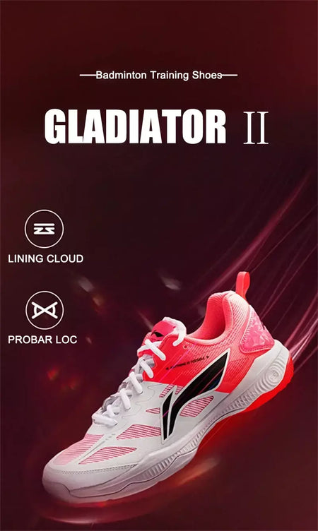 Li-ning unissex gladiador ii sapatos de treinamento de badminton almofada forro de rebote das mulheres dos homens tênis de suporte estável aytv017