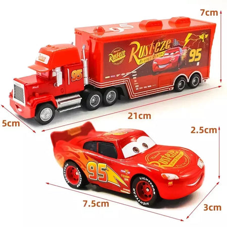 12 pçs disney pixar carros caixa de presente metal diecast relâmpago mcqueen modelo carro brinquedo jackson tio caminhão menino brinquedos aniversário
