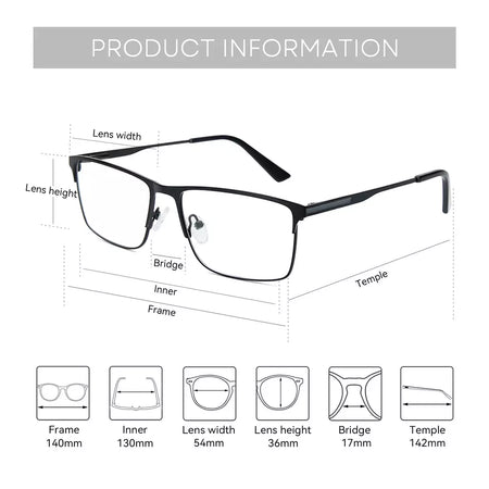 ZENOTTIC 2024 Liga dos homens Titanium Ótico Eyeglass Frame Moda Homens Quadrados Óculos Ultra Light Metal Clássico Sobre o balcão Óculos BT2108