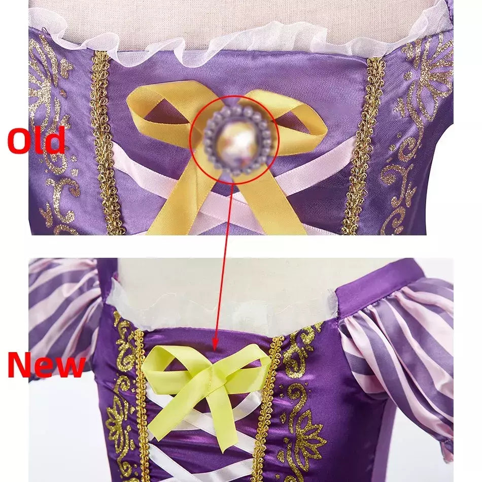 Crianças rapunzel vestido crianças festa emaranhado traje meninas verão aniversário fantasia cosplay carnaval roupas de halloween 3-8 anos