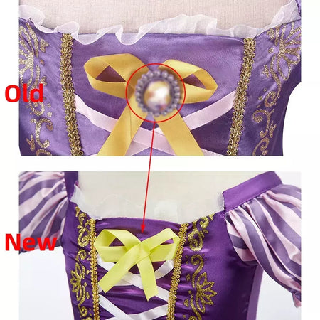Crianças rapunzel vestido crianças festa emaranhado traje meninas verão aniversário fantasia cosplay carnaval roupas de halloween 3-8 anos
