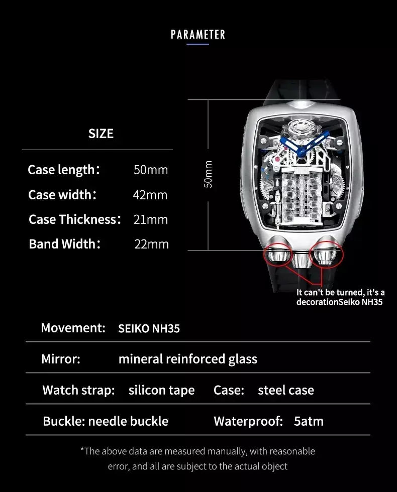Pindu design relógios masculinos marca superior de luxo militar esporte masculino nh05 relógio automático à prova dwaterproof água relógios mecânicos montre homm